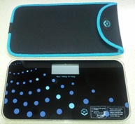 NEWLINE NY trendy wave mini travel bathroom scale with blue slip case